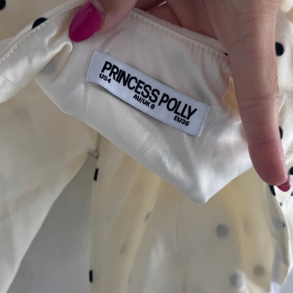 PRINCESS POLLY Beffanie Halter Wrap Polka Dot Blouse 4 - Picture 8 of 10